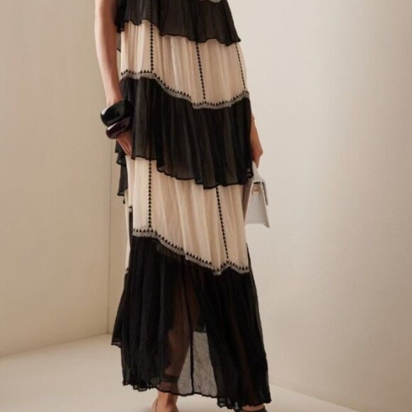 NWOT ULLA JOHNSON Delilah Silk Maxi Dress in Moonflower XS $1190 - Picture 7 of 10